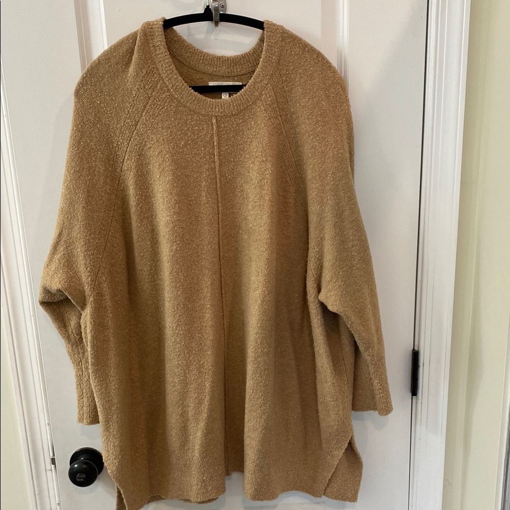 Tan Crew Neck Oversized Sweater